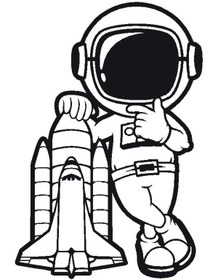 Resim habune Astronot Temalı Sticker 30 X 45 Cm 