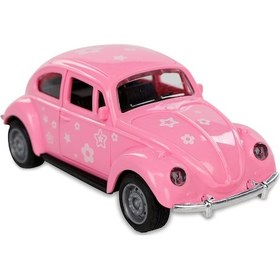 Resim Vardem Sürtmeli Desenli Kaplumbağa Araba Vosvos - Pembe Pembe 