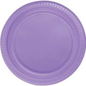 Resim Plastik Tabak 25 Adet Mor Kullan At Tabak 22 Cm Doğum Günü Partisi Tabağı 