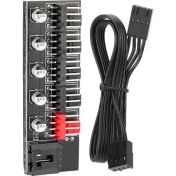 Resim Alfais 4989 Fan Çoklayıcı 5 Port Y Pwm Splitter 4 Pin Hub Cpu Kablo Çoğaltıcı 