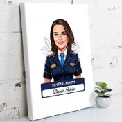 Resim Karikatürlü En Güzel Hostes Kanvas Tablo 