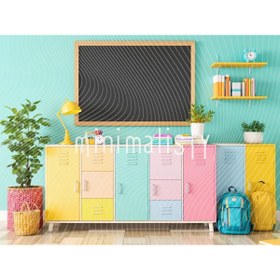 Resim Minimalisfy Renkli Arka Plan ile Mutlu Bir Çocuk Odası: 200x150cm, Stüdyo Fonu 