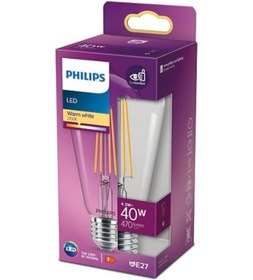 Resim Philips LED Classic Şefaf Filament Ampul 4.3W 470 Lumen 2700K Sarı Işık ST64 E27 Duy (40W Eşleniği) 