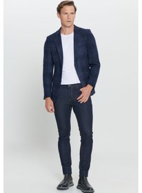 Resim AC&Co / Altınyıldız Classics Erkek Lacı Slim Fit Dar Kesim Mono Yaka Yünlü Ceket Lacı 