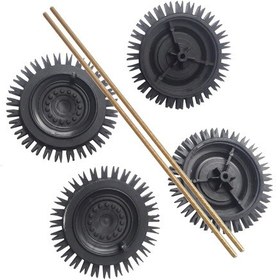 Resim Ece 4 Adet 50 MM Robot Araba için Tırtıklı Tekerlek Miller Dahil 