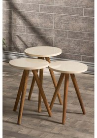 Resim Uslucan Alışveriş Zigon Sehpa Ve Orta Sehpa Kr Torna Krem Set 3008 Çok Renkli 