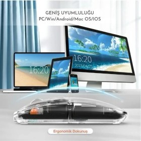 Resim Jolita Gtx Jaculus 10.4 " Uyumlu Şeffaf Tasarım Sessiz Kablosuz Mouse 