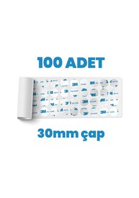 Resim 3m Çok Güçlü Çift Taraflı Köpük Bant 100 Adet 30mm Çap 