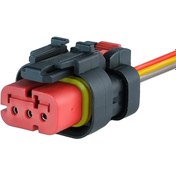 Resim TE Connectivity Erkek Konnektör 3 Pin Kablolu 