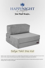Resim Sofya Tekli Koltuk Düz Kol | Oyun Koltuğu | Sünger Koltuk | Sinema Koltuğu. 90x90 CM (Gri) 
