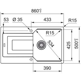 Resim Franke Ubg 611-86 Avena Tek Gözlü Eviye 
