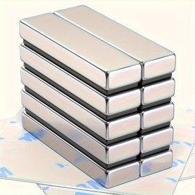 Resim 10 adet 40X10X5 mm boyutunda uzun mıknatıs, beyaz tahtalar, ofisler ve buzdolapları için uygun 