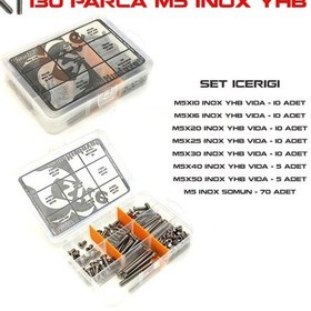 Resim 130 Parça M5 İnox YHB Vida ve Somun Seti 