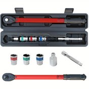 Resim 6 adet 1/2 İnç Sürücü Click Wrench Seti, 20-230 N.m, 17-19-21mm Soketler, 3/8 İnç Adaptör ve 1/2 İnç Uzatma Çubuğu ile, 72 Dişli Çift Yön Clicker Profesyonel Tork Wrench, Çift Taraflı Ölçü, Metal Yapı, Pil Gerektirmez, Hassas Çalışma için, Araç Sandığı Wrench | Clicker Wrench | Dayanıklı Metal Kasa 