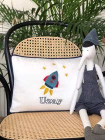 Resim Uzay Temalı Dekoratif Bebek Yastığı - Biyeli 