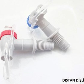 Resim Ipek Su Sebili Musluğu Sıcak Soğuk Mavi Kırmızı Dıştan Dişli Ölçülere Dikkat Ediniz 