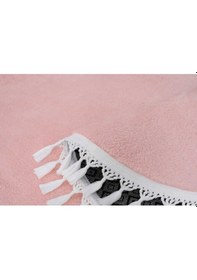 Resim Vl Oval Comfort Overloklu Peluş Yolluk Halı Pembe Pembe Oval Pon Pon 