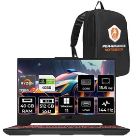 Resim Asus Tuf Gaming A15 R7 7735HS 40GB 512GB SSD RTX4050\u002F6GB 144Hz 15.6\ FHD 