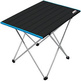Resim Kamp Ayısı Geniş Model Katlanabilir Alüminyum Çantalı Katlanabilir Kamp Masası - Siyah 66x47x51 CM 