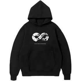 Resim Tua Moda 10 Kasıma Özel Üç İplik Kapşonlu Baskılı Sweatshirt - Siyah Siyah 