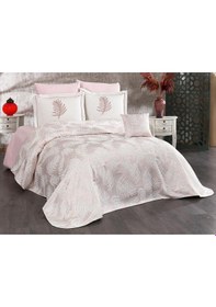 Resim Palmiye 7 Parça Şönil Pike Takımı Krem - Pudra Krem Pudra 