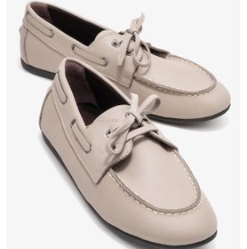 Resim Luvishoes Luvi Shoes Serelıs Taş Cilt Hakiki Deri Bağcıklı Kadın Loafer Ayakkabı Taş 