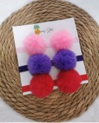 Resim Kız Bebek 3'lü Peluş Ponpon Bandana Seti 
