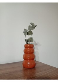 Resim Terracotta Bubble Vazo/ 2 Dal Kuru Okaliptüs 