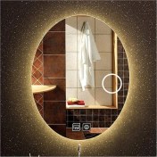 Resim Dnr-Mirror50xDnr-Mirror 70 cm Buğu Yapmayan Dokunmatik Tuşlu Makyaj Aynalı Günışığı Ledli Elips Banyo Aynası 