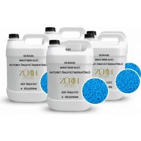 Resim KimyaLab Kimya Lab ZURIHLAB Silikajel Mavi Nem Alıcı 4Kg - Küf Önleyici İndikatörlü - 5 Adetlik Toptan Set - Zurih Lab 