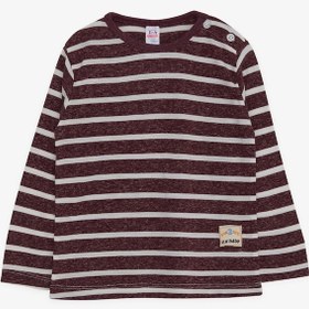 Resim Breeze Erkek Bebek Uzun Kollu Tişört Çizgili 9 Ay-3 Yaş, Mürdüm 