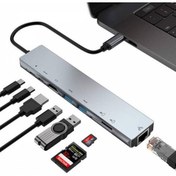 Resim Polhammobile Polham 8 Port Type-c Hdmi 3xusb+2 Pd Ethernet Rj45 Tf Sd Kart Hub Adaptör Çoklayıcı Okuyucu 