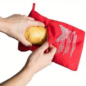 Resim Adha Mubarak Büyük Mikrodalga Patates Torbası - Yeniden Kullanılabilir 4 Dakikalık Isıtma Süresi, Eşit Pişirme & Kırışık Açık Bej, Patatesler, Tatlı Patatesler, Mısır için Hızlı Yemek Hazırlığı, Kullanıcı Dostu Tasarım 