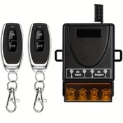 Resim 1 Adet RF Uzaktan Kumanda Anahtarı 433Mhz 12V-72V DC 30A Yük Alıcısı Röle 2 Verici ile Su Pompası, Dokunmatik ve Uzaktan Kumanda, Şarj Edilemeyen Pil 