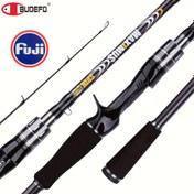 Resim BUDEFO 1 Adet Premium Karbon Fiber Olta, 2/3/4 Bölümlü - Yüksek Dayanıklılık Fuji Kılavuzu ile Pürüzsüz Döküm & Spinning, Dolaşmayan Üst, Siyah - Seyahat ve Çeşitli Güç Seviyeleri için İdeal (M/ML/MH/H) 