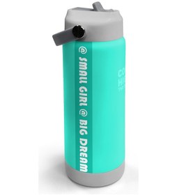 Resim Coral High Su Yeşili Gri Desenli Katlanır Ağızlıklı Çelik Termos 650 Ml 38357 Su Yeşili - Pembe 