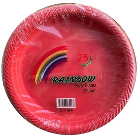 Resim Roll-up Kullan At Renkli Kırmızı Parti Davet Plastik Tabak - 22 Cm. - 25 Adetlik Paket 