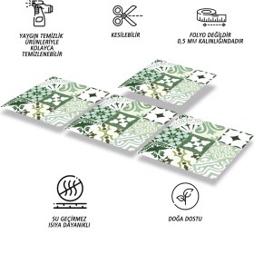 Resim Tink Kendinden Yapışkanlı Karma Yeşil Londra Desenli Pvc Karo 30X30 cm 