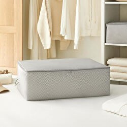 Resim Büyük Boy Gri Balıksırtı Baza Altı Hurç 62 X 46 X 22 Cm 