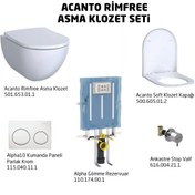 Resim Geberit Acanto Rimfree Alpha10 Soft Asma Klozet Seti - Beyaz 