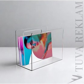 Resim TUVA REKLAM Tuva Reklam Şeffaf Pleksi Çok Amaçlı Dekoratif Çanta Dergilik 