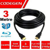 Resim CODEGEN CPS30 3 Metre HDMI v1.4 3mt, 3D, Ağ Destekli, Altın Uçlu HDMI Kablo 