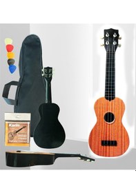 Resim XU21-1-NT- 4 Telli Ukulele Naturel Görünümlü Kapak 