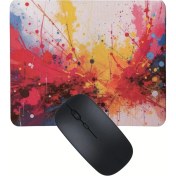 Resim Usin Karmaşa Desenli Mouse Pad+Kablosuz Wireless Mouse Bilgisayar Faresi Notebook Pc Windows Uyumlu Mause 