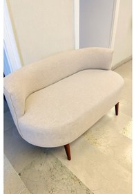 Resim Azra Mobilya Sydney Çay Seti Koltuk Takımı Keten Kumaş 2+1+1 Ceviz Ayak Modern Salon & Ofis Takımı Krem Krem 