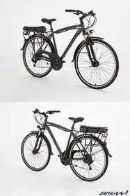 Resim Bisan Comet 26 Jant Elektrikli Bisiklet 36V/250W Hub Motor 48 cm Alüminyum Kadro V-Fren 21 Vites -Gri 