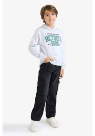 Resim Defacto Kapüşonlu Baskılı Gri Erkek Çocuk Sweatshirt F2846a8/gr400 Gri 