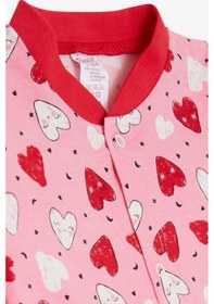 Resim Breeze Kız Bebek Tulum Renkli Gülenyüz Kalp Desenli 0-3 Ay-6 Ay, Pembe-Pembe 