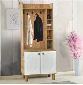 Resim Lidya Portmanto Askılıklı - Atlantik Çam - Beyaz Atlantik Çam - Beyaz 