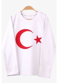 Resim Breeze Türk Bayraklı Çocuk Uzun Kollu Tişört Kırmızı(6-12 Yaş) 